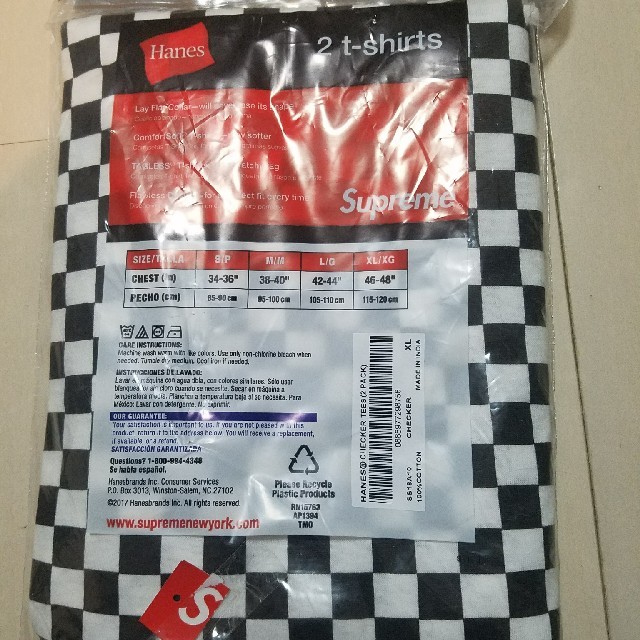 Supreme(シュプリーム)のSupreme Hanes Checker TaglessXL　 メンズのトップス(Tシャツ/カットソー(半袖/袖なし))の商品写真