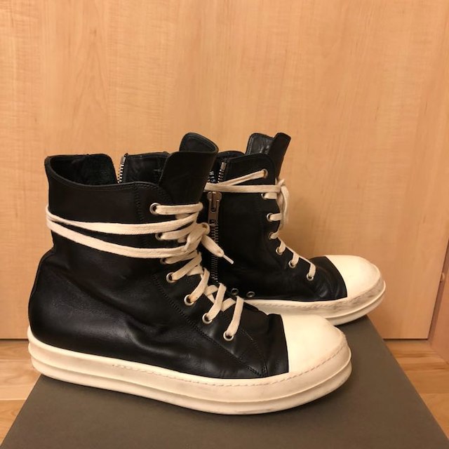 Rick Owens - RICK OWENS リックオウエンス ラモーンズレザースニーカー 42の通販 by n 即購入歓迎｜リックオウエン