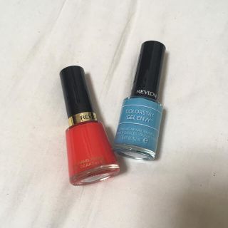 レブロン(REVLON)のREVLON レブロン ネイルポリッシュ 2本セット スカイブルー コーラル(マニキュア)