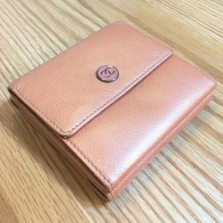 シャネル(CHANEL)の美品【CHANEL】三つ折り レザー 財布(財布)