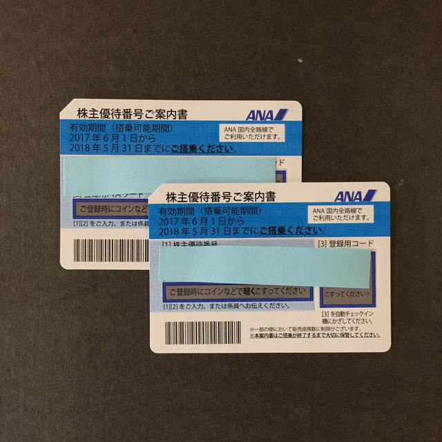 ANA(全日本空輸)(エーエヌエー(ゼンニッポンクウユ))のANA株主優待券 2枚セット チケットの優待券/割引券(その他)の商品写真