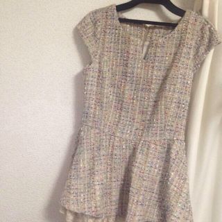 ミエルクリシュナ(Miel Crishunant)のMiel♡ツイードtops(カットソー(半袖/袖なし))