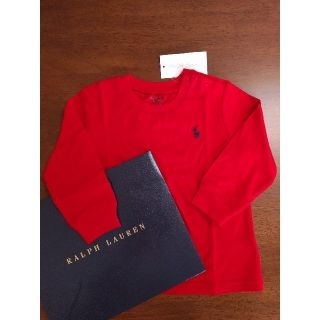 ラルフローレン(Ralph Lauren)の春夏 定番 ラルフローレン 長袖 Tシャツ ロンＴ 赤 24M 90(Tシャツ/カットソー)