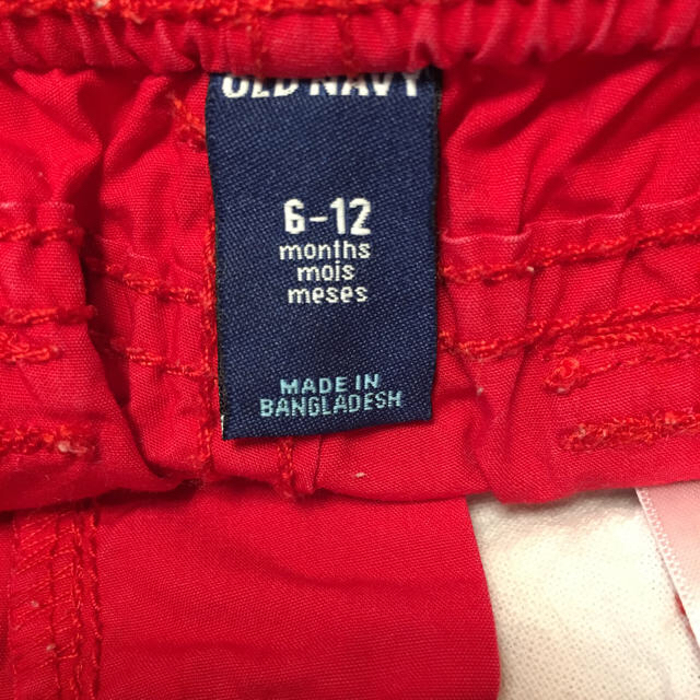 Old Navy(オールドネイビー)の【OLD NAVY】6month-12month ショートカーゴパンツ 赤 キッズ/ベビー/マタニティのベビー服(~85cm)(パンツ)の商品写真