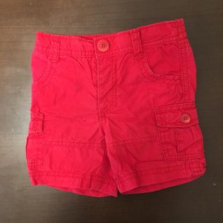 オールドネイビー(Old Navy)の【OLD NAVY】6month-12month ショートカーゴパンツ 赤(パンツ)