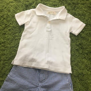 ザラキッズ(ZARA KIDS)のZARA キッズ ベビー ポロシャツ 白 半袖 ザラ(Tシャツ/カットソー)