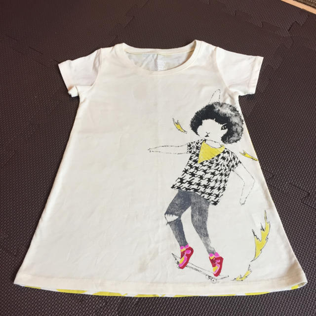 Design Tshirts Store graniph(グラニフ)のグラニフ Tシャツ ワンピース 90cm キッズ/ベビー/マタニティのキッズ服女の子用(90cm~)(ワンピース)の商品写真