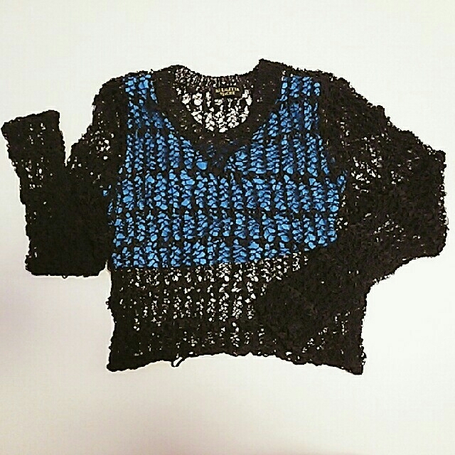 #シースルーニットセーター//ブラック レディースのトップス(ニット/セーター)の商品写真