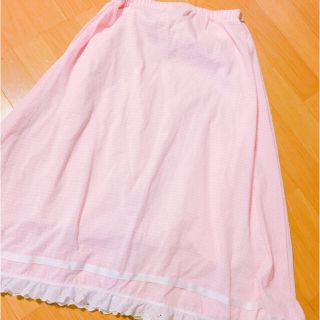 ピンクハウス(PINK HOUSE)の♥vintage pinkギンガムチェックskirt(ロングスカート)