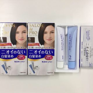 ダリア(Dahlia)のサロンドプロ 無香料ヘアカラー 早染めクリーム白髪用 6番ダークブラウン ×3箱(白髪染め)