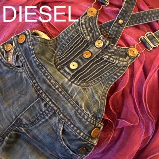 ディーゼル(DIESEL)のDIESEL ベビーキッズ デニムサロペット&半袖チェックシャツ2セット(ロンパース)