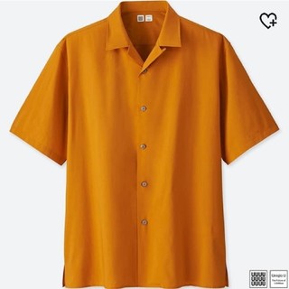 ユニクロ(UNIQLO)のユニクロユー オープンカラーシャツ 開襟シャツ イエロー 黄色(シャツ)