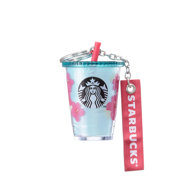 Starbucks Coffee(スターバックスコーヒー)の【海外限定】スターバックス サマーハイビスカスゴールドカップキーチェーン♡ レディースのファッション小物(キーホルダー)の商品写真