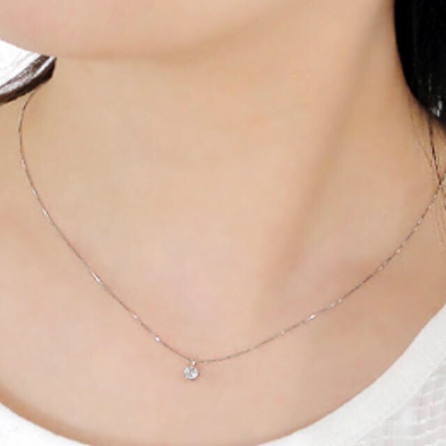 値下げ!ダイヤモンドネックレス 新品 0.25ct pt900 45センチ - ネックレス