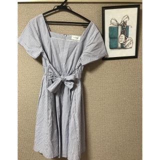 ジルバイジルスチュアート(JILL by JILLSTUART)の®️様専用！《美品》JILLSTUART ストライプ ワンピース リボン (ひざ丈ワンピース)