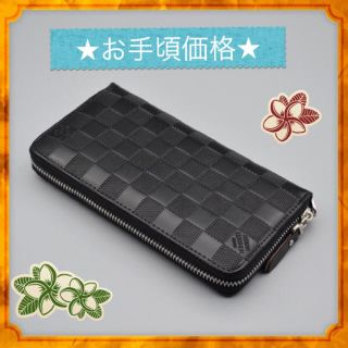 ウォレット 　ブラック　長財布　ブロックチェック(長財布)