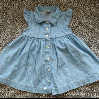 ベビーギャップ(babyGAP)の美品 GAP ワンピース チュニック デニム 6-12month 70(ワンピース)