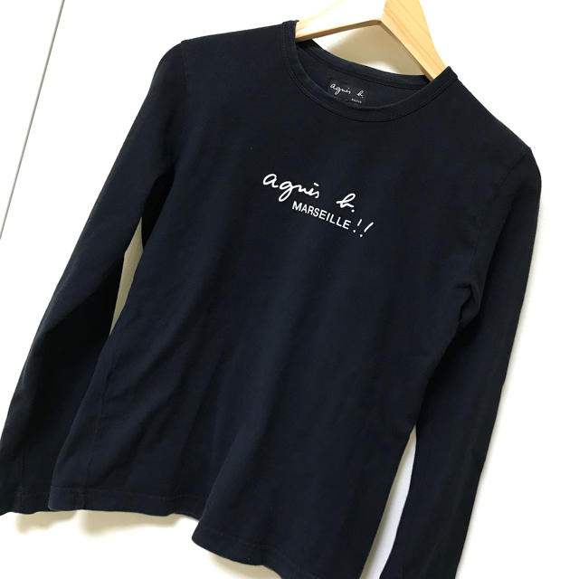 agnes b.(アニエスベー)の【thukimi様お取置】agnes b.アニエスベー 長袖ロゴTシャツ  黒  レディースのトップス(Tシャツ(長袖/七分))の商品写真