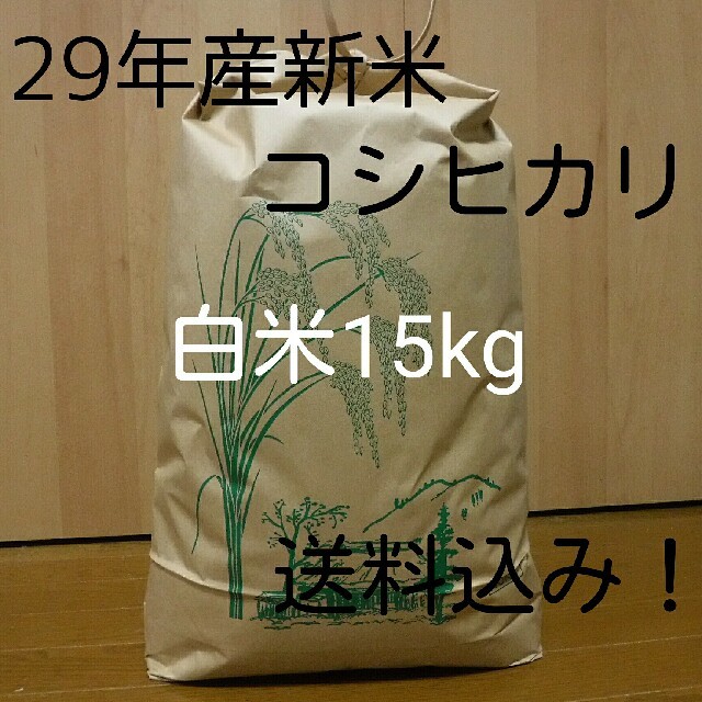 【残りわずか】コシヒカリ　白米15kg　29年群馬県産　送料込み！！ 食品/飲料/酒の食品(米/穀物)の商品写真