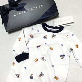 ラルフローレン(Ralph Lauren)の大人気ベアー柄☆新品✨BABY BOY カバーオール 6M/70(カバーオール)