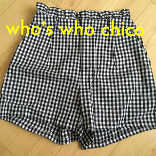 フーズフーチコ(who's who Chico)のwho's who chico ギンガムチェックショートパンツ(ショートパンツ)