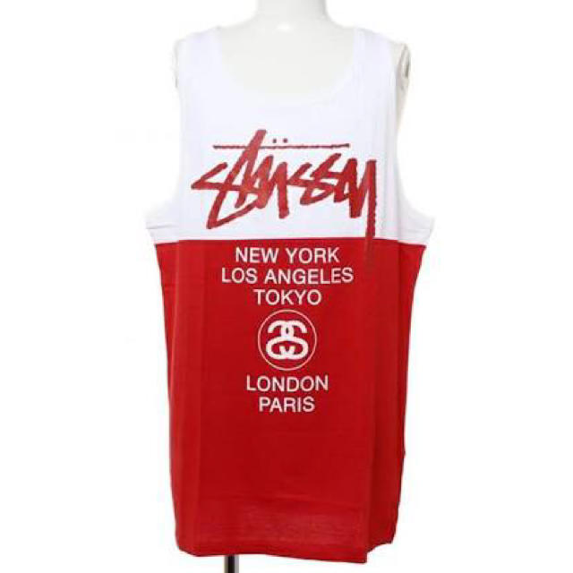 STUSSY(ステューシー)のSTUSSY タンクトップ バイカラー 赤 メンズのトップス(タンクトップ)の商品写真