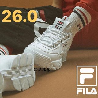 フィラ(FILA)の24.5、26.0cm FILA DISRUPTOR2 白フィラ 厚底スニーカー(スニーカー)