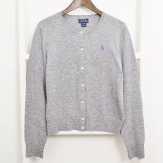 ポロラルフローレン(POLO RALPH LAUREN)の【美品】ポロラルフローレン グレーニットカーディガン XL（16)160/84(ニット/セーター)