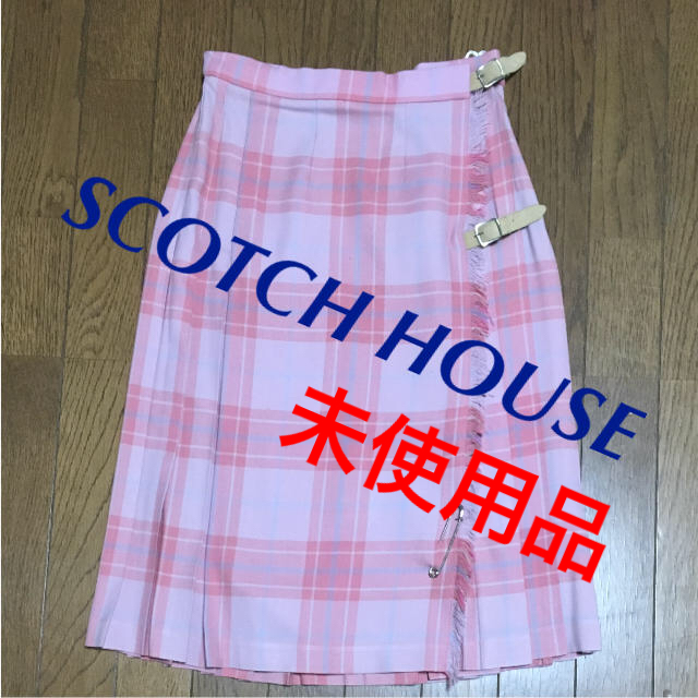 THE SCOTCH HOUSE(ザスコッチハウス)のSCOTCH HOUSE スカート 巻き プリーツ 未使用 M ウール レディースのスカート(ひざ丈スカート)の商品写真