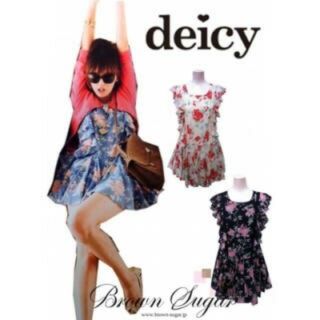 デイシー(deicy)のDEICY デイシー 花柄フリルワンピース シルク(ミニワンピース)