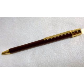 カルティエ(Cartier)の正規良 カルティエ サントス ロゴ文字ボールペン 赤系×金 インク黒 筆記可能(その他)