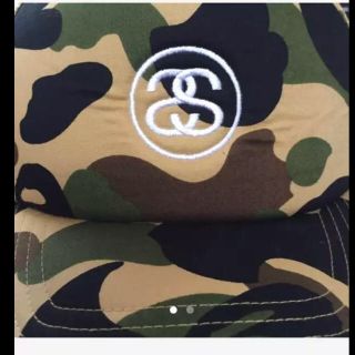 アベイシングエイプ(A BATHING APE)のbape  stussy コラボ(キャップ)