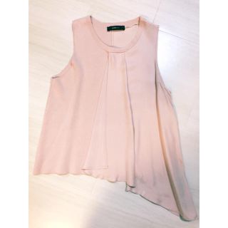 ザラ(ZARA)の⁂ オトナ可愛い pink変形トップス ⁂(カットソー(半袖/袖なし))