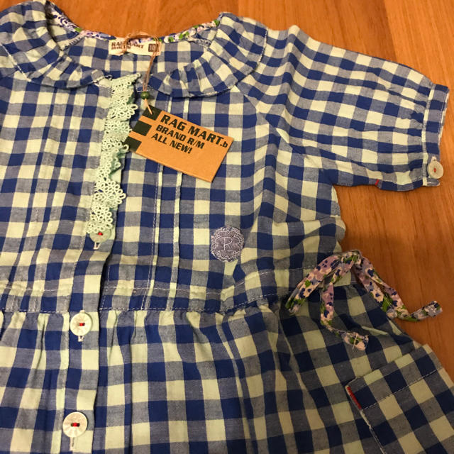 RAG MART(ラグマート)の新品 ラグマート 親子セット ワンピース 半袖シャツ キッズ/ベビー/マタニティのキッズ服女の子用(90cm~)(ワンピース)の商品写真