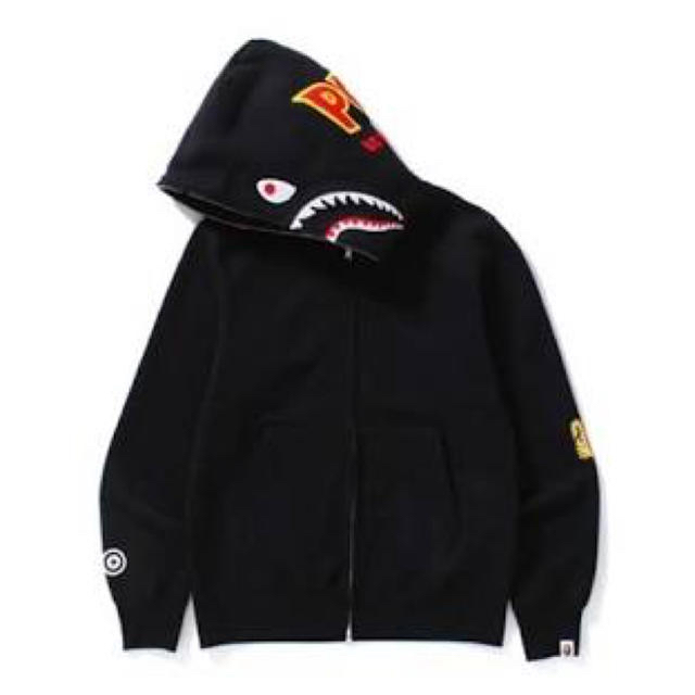 A BATHING APE(アベイシングエイプ)のA BATHING APE シャークパーカー ブラック Mサイズ メンズのトップス(パーカー)の商品写真