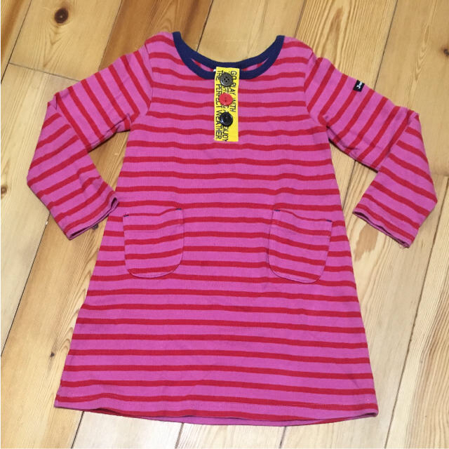 JUNK STORE(ジャンクストアー)のJUNK STORE ボーダーワンピース 95 キッズ/ベビー/マタニティのキッズ服女の子用(90cm~)(ワンピース)の商品写真