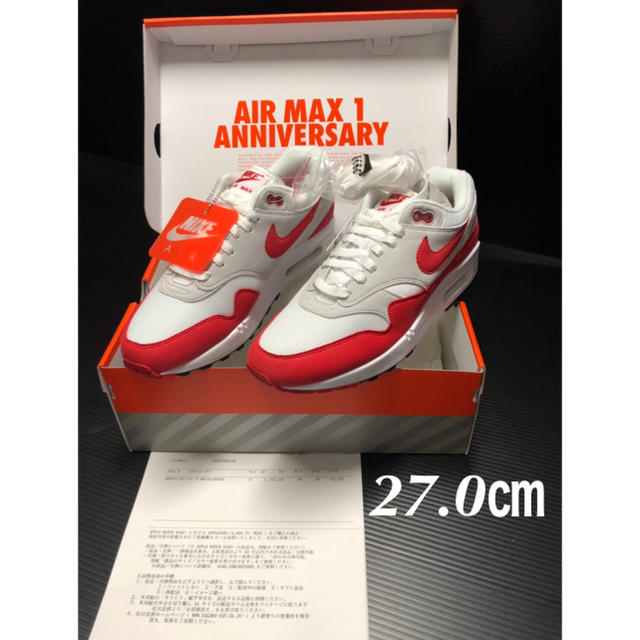 NIKE(ナイキ)のNIKE AIR MAX 1 ANNIVERSARY OG White Red メンズの靴/シューズ(スニーカー)の商品写真