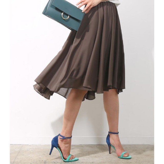 ROPE’(ロペ)のROPE エアリーアシメフレアスカート レディースのスカート(ひざ丈スカート)の商品写真