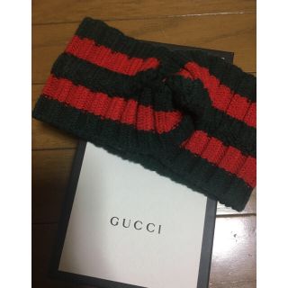 グッチ(Gucci)の●GUCCIグッチ緑赤緑ウェブラインニットヘッドターバンカチューシャ●(その他)