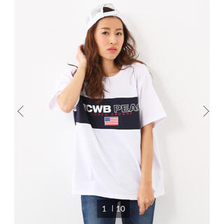 ロデオクラウンズワイドボウル(RODEO CROWNS WIDE BOWL)のロデオ PEACラインTシャツ(Tシャツ(半袖/袖なし))