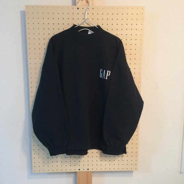 GAP - 古着 90s オールド GAP 刺繍ロゴスウェット ブラック 黒 M GAP - 古着 90s オールド GAP 刺繍ロゴスウェット ブラック 黒 M