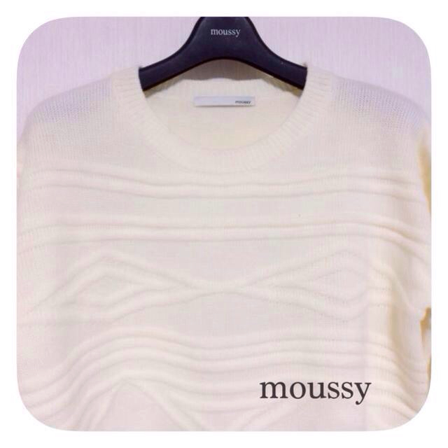 moussy(マウジー)のmoussyホワイトニット★ レディースのトップス(ニット/セーター)の商品写真