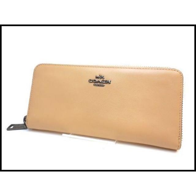 COACH(コーチ)のCOACH コーチ レザー ラウンド 長財布 53707 ベージュ 未使用品 レディースのファッション小物(財布)の商品写真