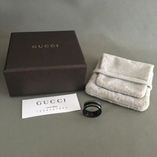 グッチ(Gucci)のGUCCI  人気  ICON  アイコンリング  ブラック  K18(リング(指輪))