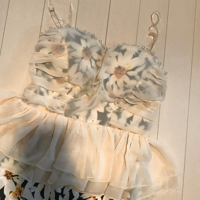 お花柄  シフォン ミニドレス レディースのフォーマル/ドレス(ミニドレス)の商品写真