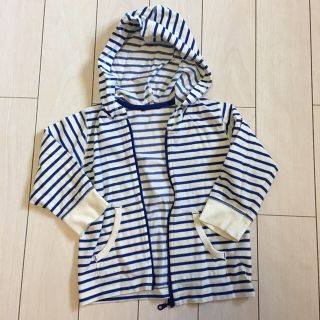 ユニクロ(UNIQLO)のchanさま専用★UNIQLO ボーダー柄 キッズパーカー 90センチ(ジャケット/上着)