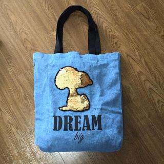 スヌーピー(SNOOPY)のSNOOPYデニムトートバッグモミママ専用(エコバッグ)