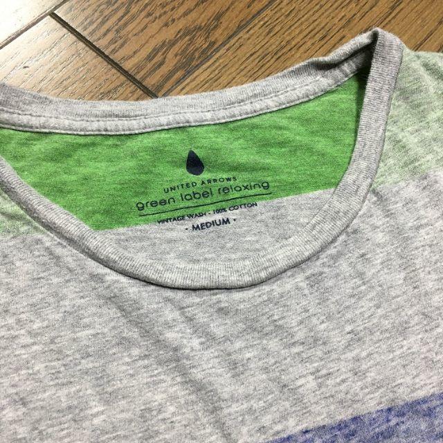 UNITED ARROWS(ユナイテッドアローズ)の美品UNITED ARROWS 霜降りボーダーカットソー　アローズ メンズのトップス(Tシャツ/カットソー(半袖/袖なし))の商品写真