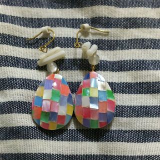 ブルーブルーエ(Bleu Bleuet)のシェルピアス ウッドピアス(ピアス)