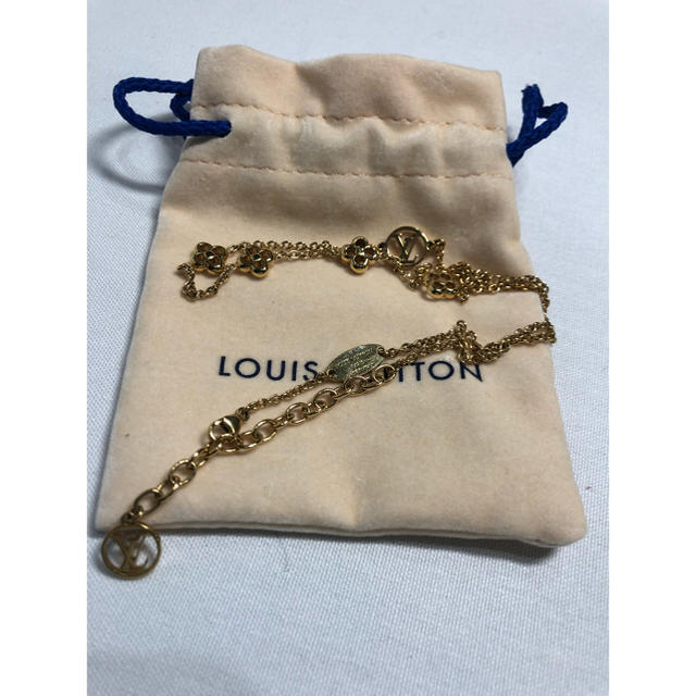 LOUIS VUITTON LOUIS VUITTON Flower full;M68125 Necklace Gold Plated Used LV  women M68125